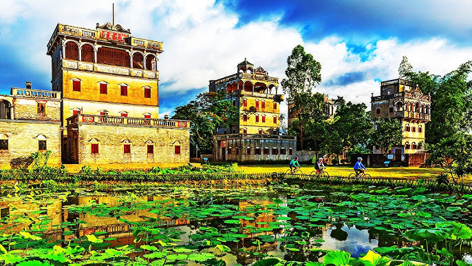 A scenic view of kaiping watchtowers