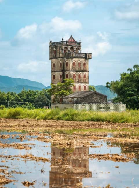 A scenic view of kaiping watchtowers
