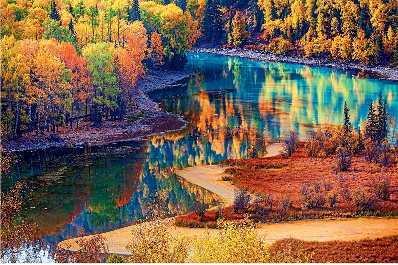 A scenic view of kanas lake