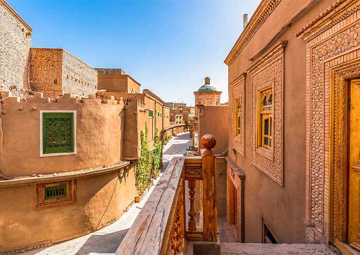 A scenic view of kashgar ancient city