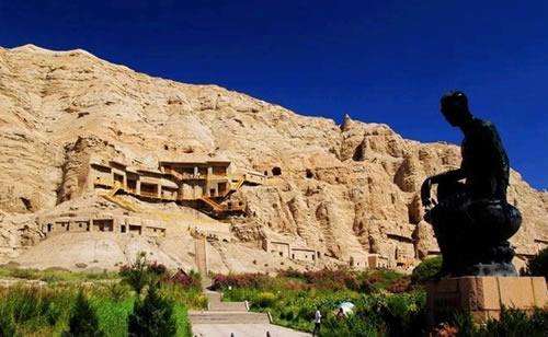 A scenic view of kizil grottoes