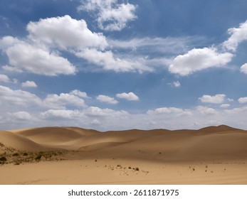 A scenic view of kubuqi_desert_seven_star_lake