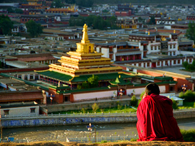 A scenic view of labrang monastery
