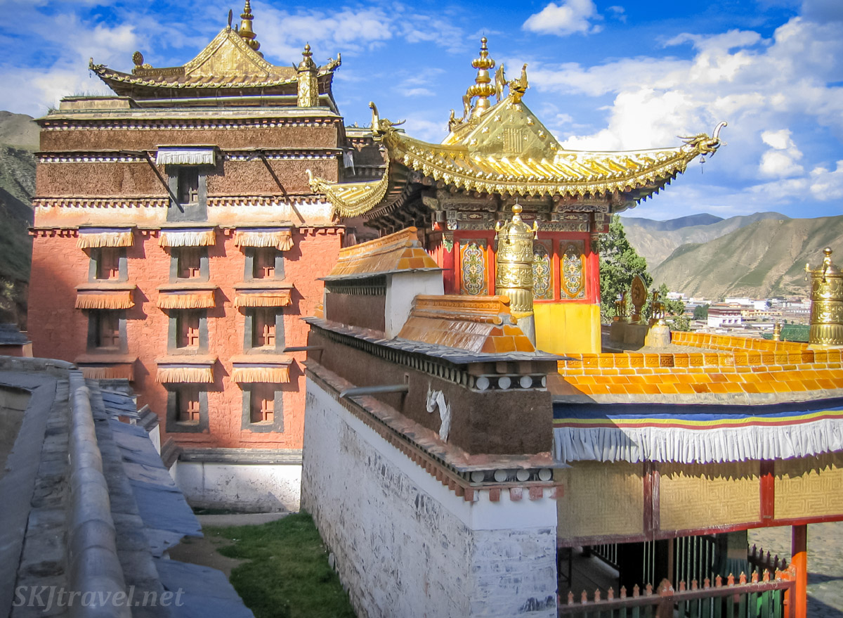 A scenic view of labrang monastery complex