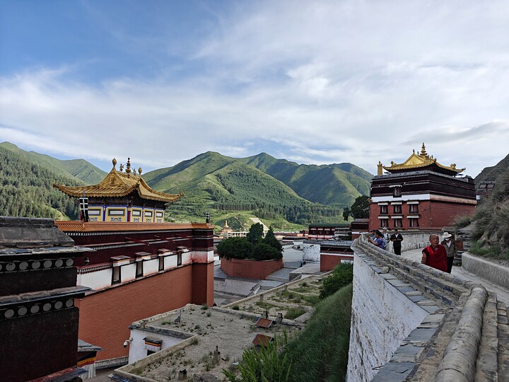 A scenic view of labrang monastery complex