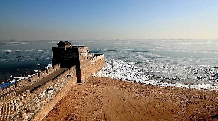 A scenic view of Laolongtou Great Wall