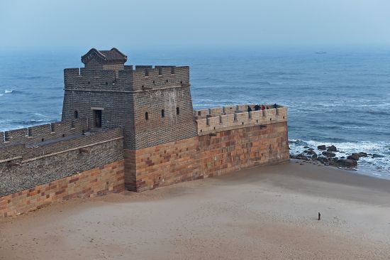 A scenic view of Laolongtou Great Wall