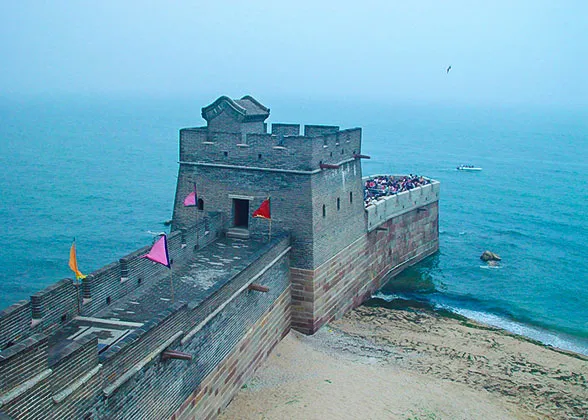 A scenic view of Laolongtou Great Wall