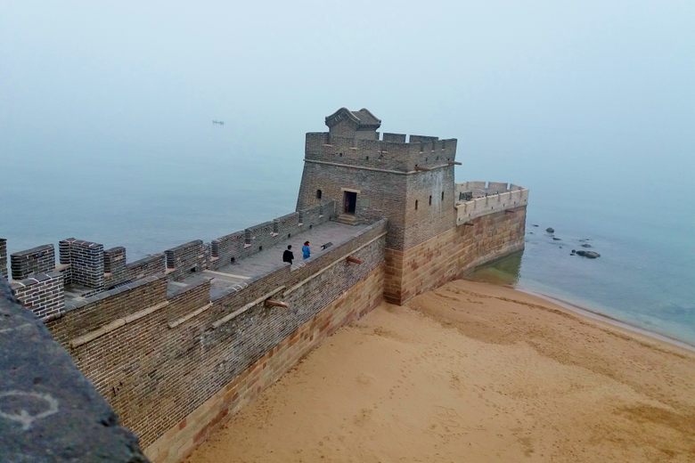 A scenic view of Laolongtou Great Wall