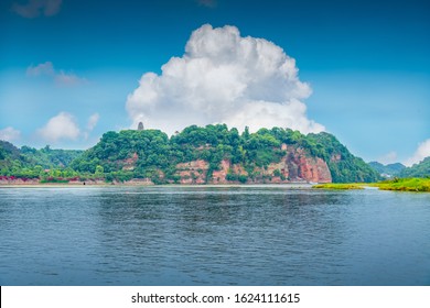 A scenic view of leshan giant buddha