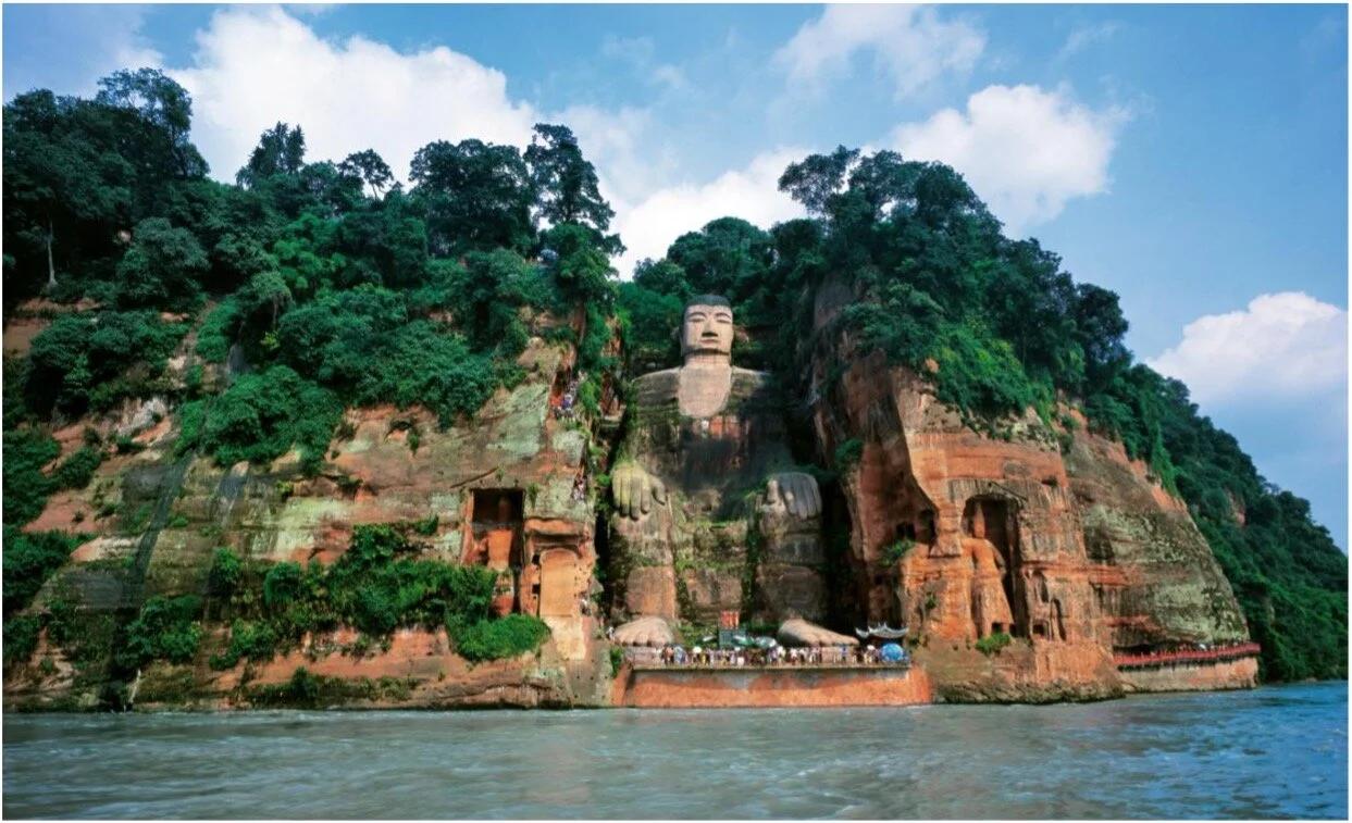 A scenic view of leshan giant buddha