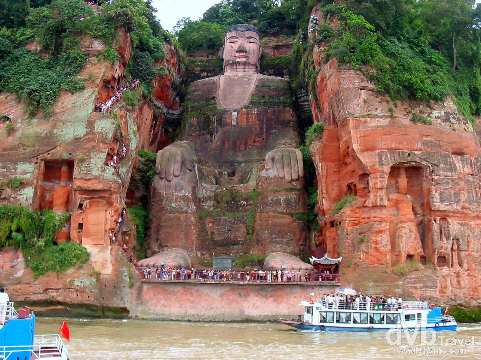 A scenic view of leshan giant buddha