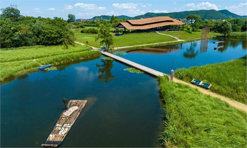 A scenic view of lianzhu ancient city site