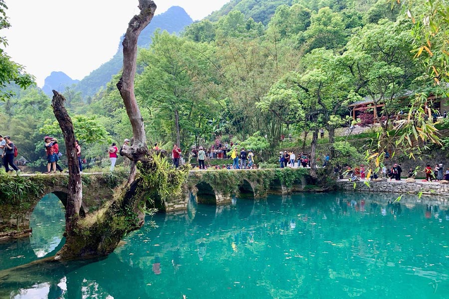 A scenic view of libo xiaoqikong scenic area