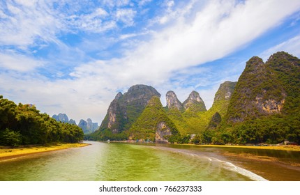 A scenic view of lijiang river scenic area