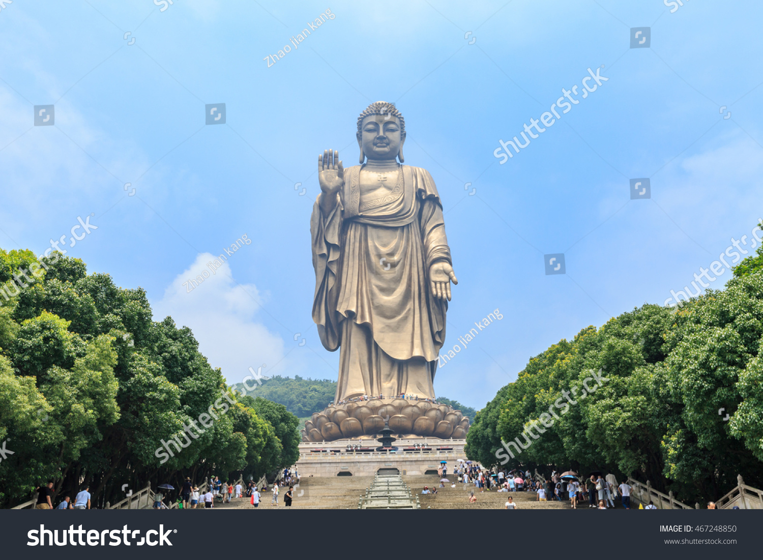 A scenic view of ling shan grand buddha