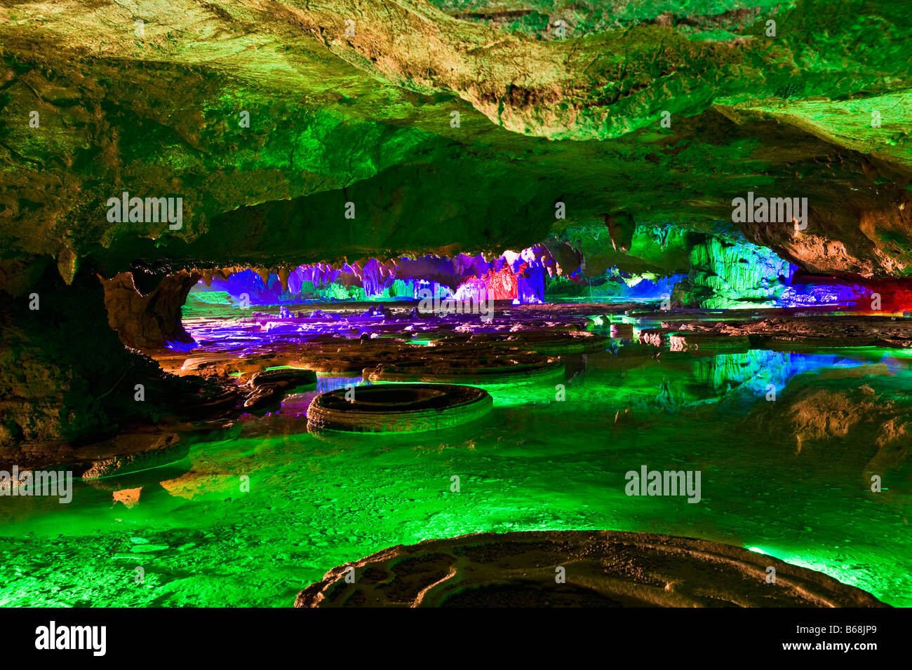 A scenic view of liuzhou lotus cave