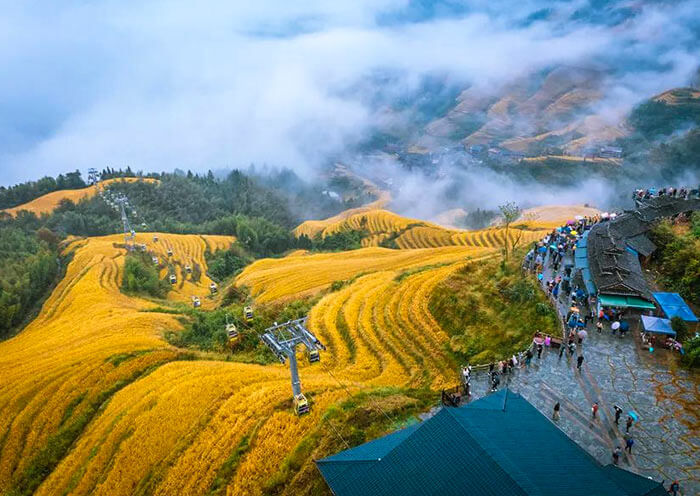 A scenic view of longji terraced fields