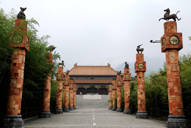 A scenic view of louguantai_forest_park