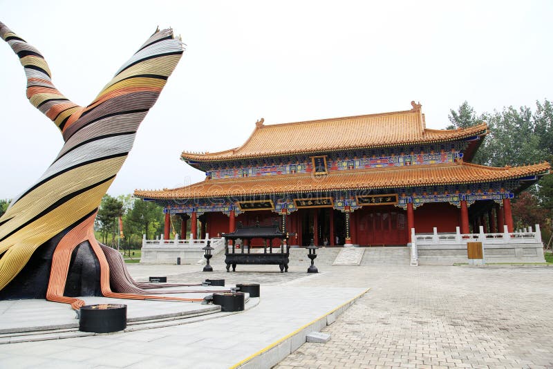 A scenic view of louguantai_forest_park
