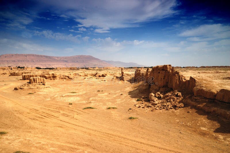 A scenic view of loulan ancient city