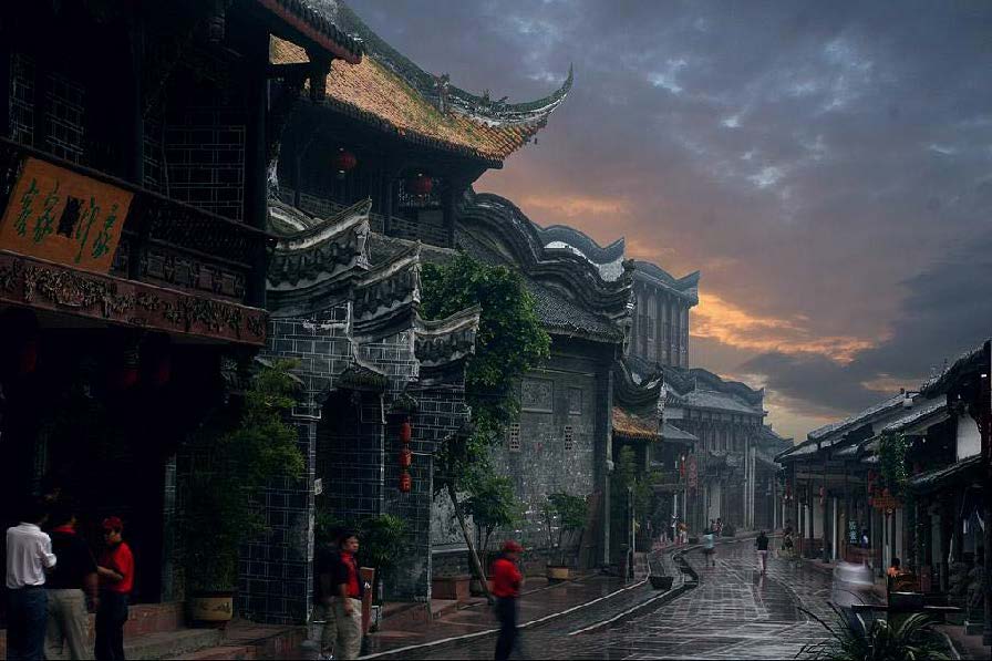 A scenic view of luodai ancient town
