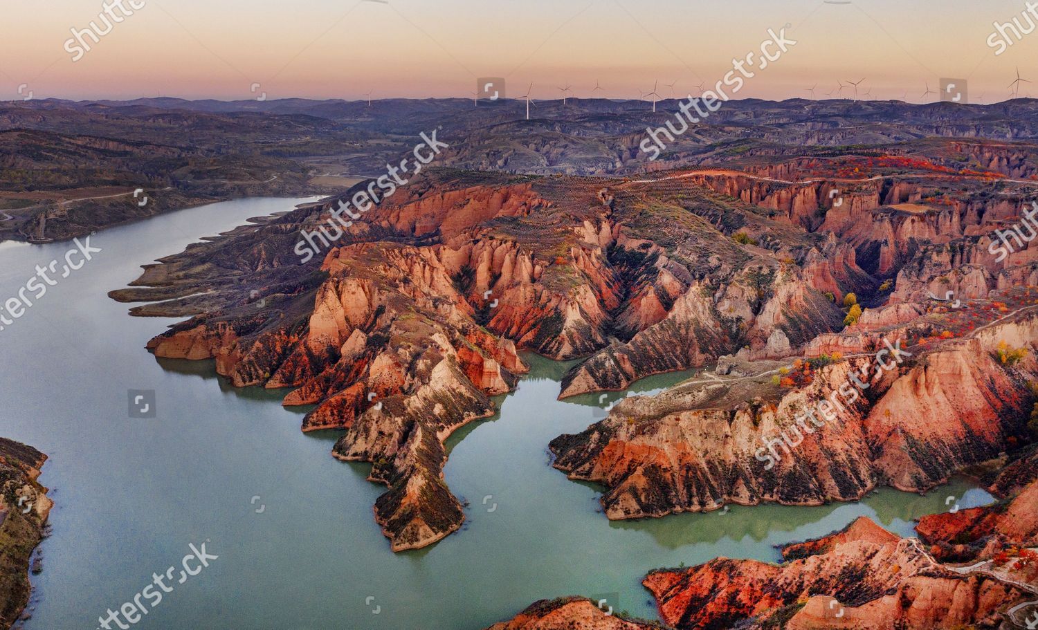 A scenic view of mahuangliang_loess_geological_park_scenic_area