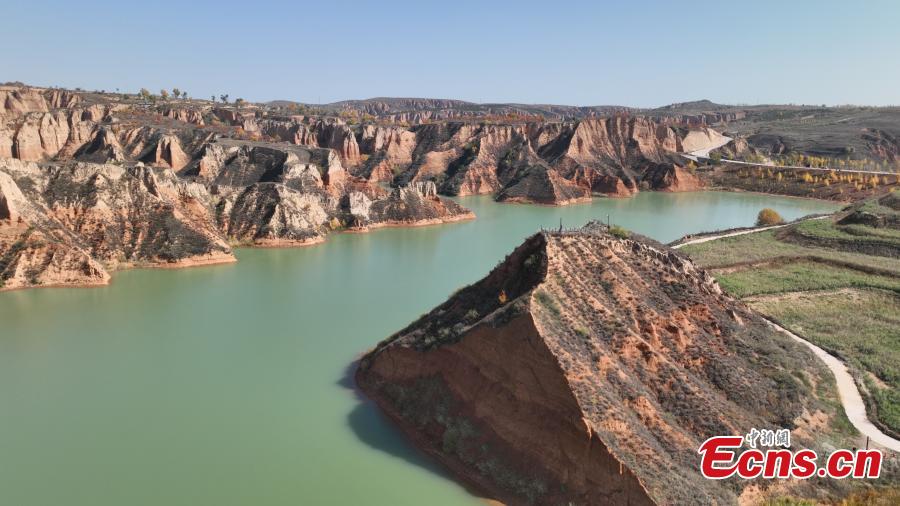 A scenic view of mahuangliang_loess_geological_park_scenic_area