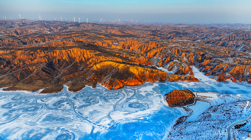 A scenic view of mahuangliang_loess_geological_park_scenic_area