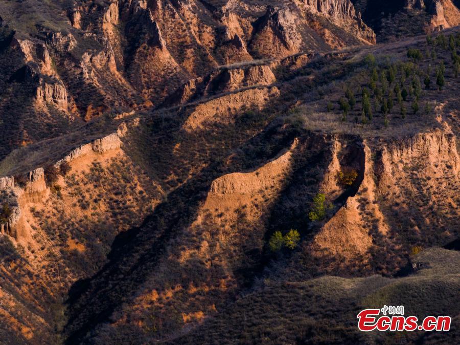 A scenic view of mahuangliang_loess_geological_park_scenic_area