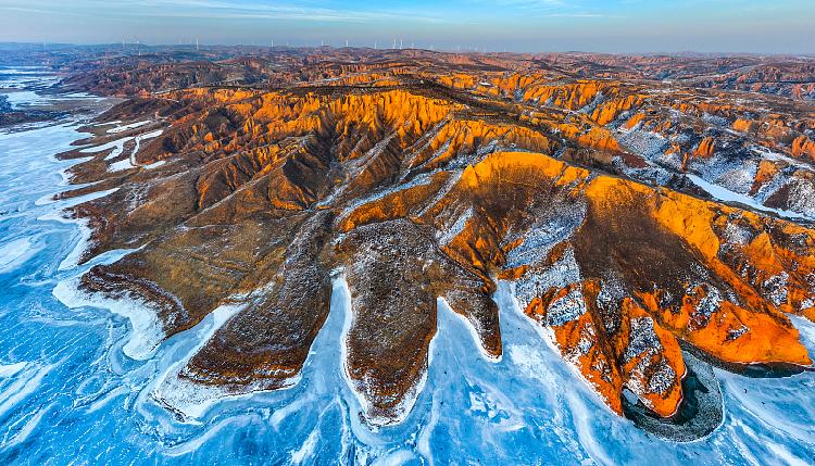 A scenic view of mahuangliang_loess_geological_park_scenic_area