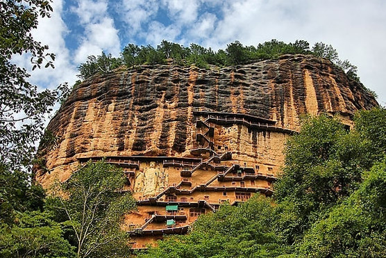 A scenic view of maijishan grottoes