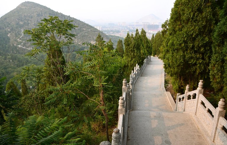 A scenic view of Mancheng Han Tombs