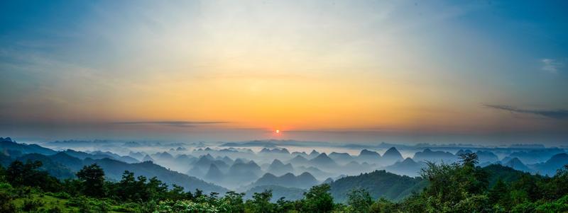 A scenic view of maolan karst forest