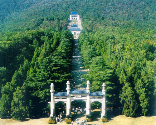 A scenic view of mausoleum of sun yat-sen