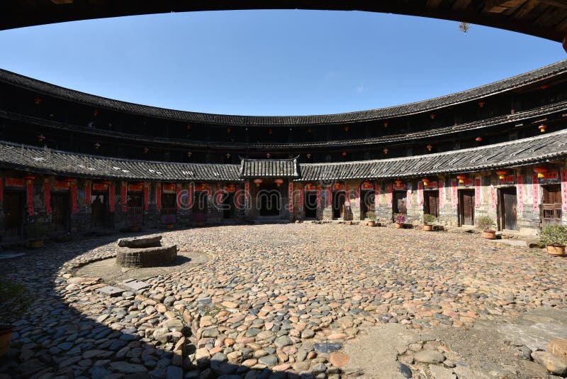 A scenic view of meizhou hakka walled village