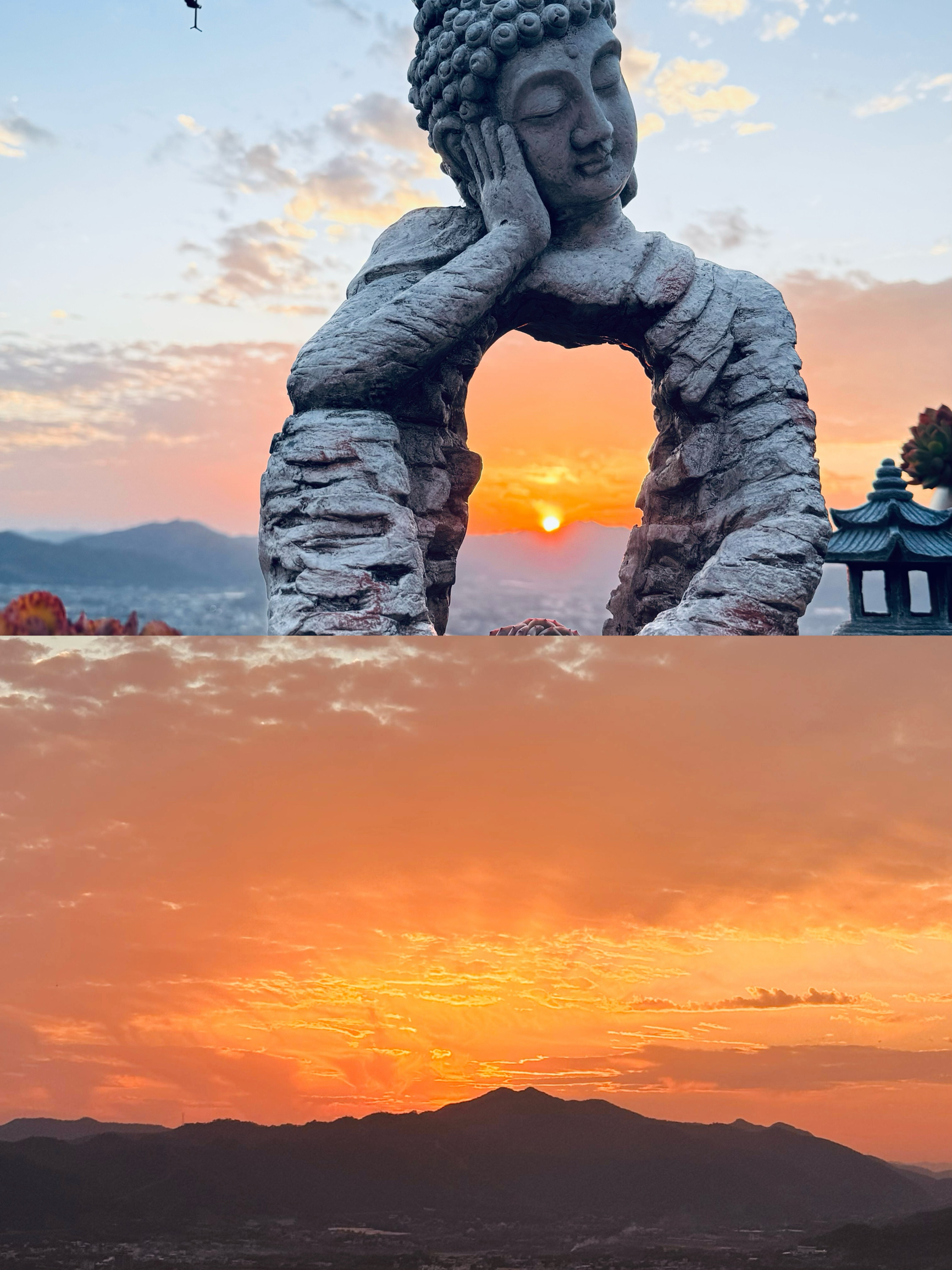 A scenic view of meizhou thousand buddha pagoda