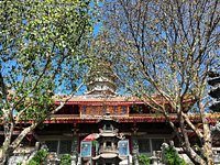 A scenic view of meizhou thousand buddha pagoda