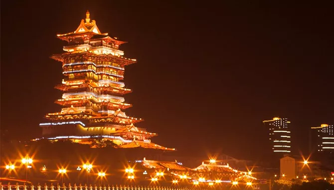 A scenic view of mianyang yuewang tower