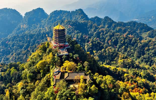 A scenic view of mount qingcheng