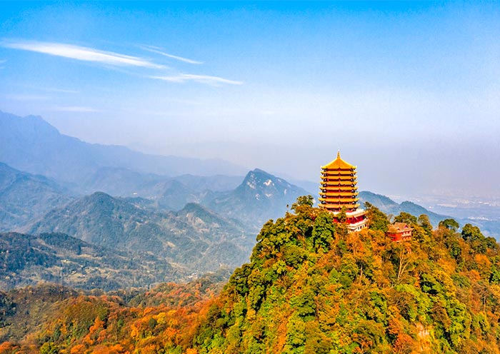 A scenic view of mount qingcheng