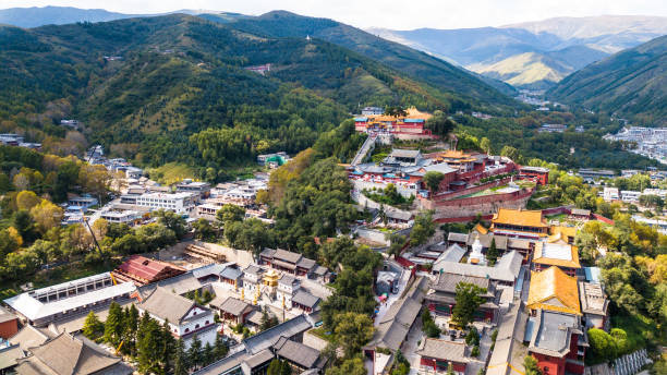 A scenic view of Mount Wutai