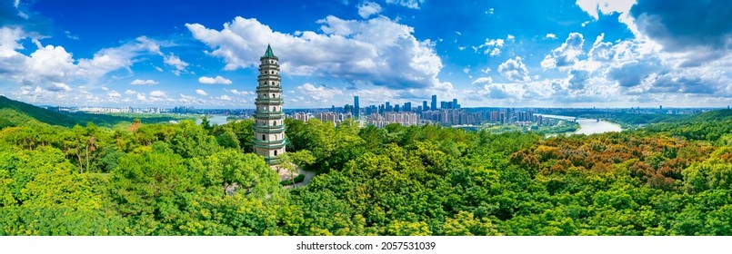 A scenic view of nanning minzu avenue