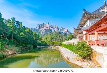 A scenic view of ningde taimushan temple