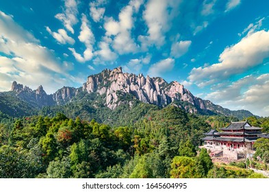 A scenic view of ningde taimushan temple