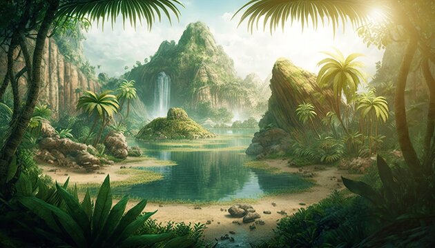 A scenic view of oriental jurassic park