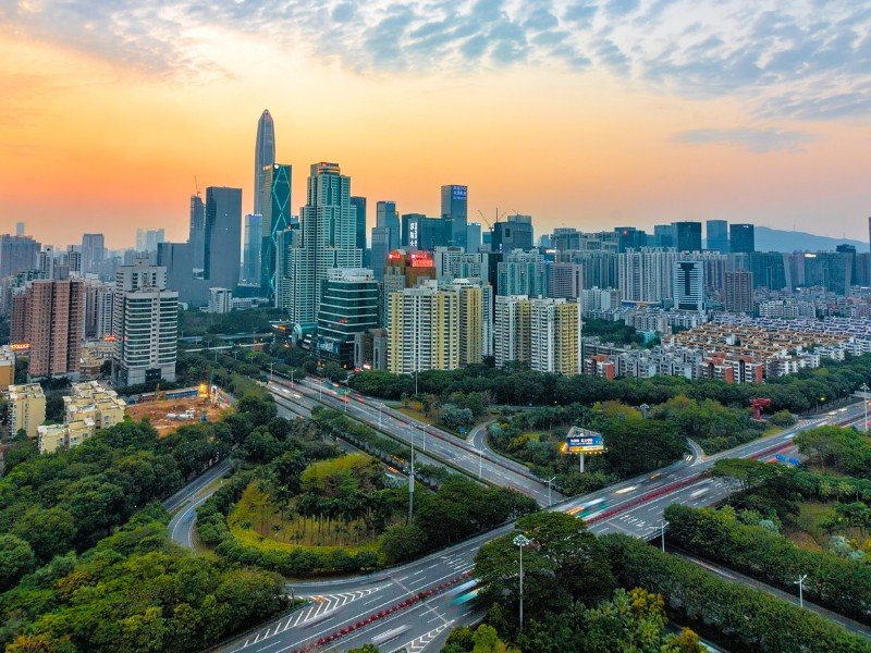 A scenic view of overseas chinese town shenzhen
