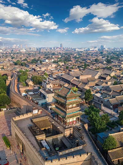 A scenic view of pingyao ancient city