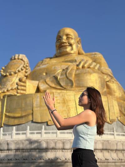 A scenic view of Qianfo Cliff Statues Jinan