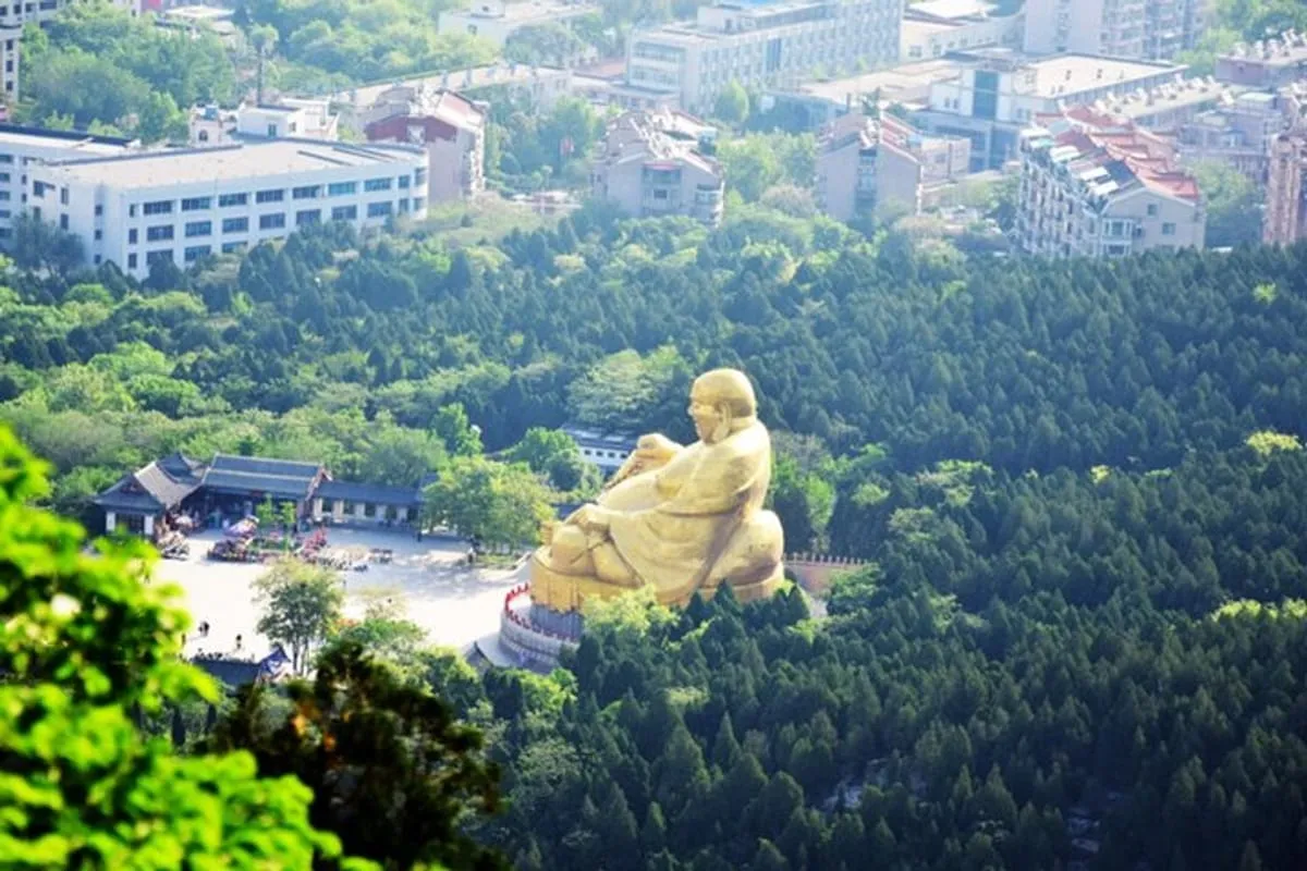 A scenic view of Qianfo Cliff Statues Jinan